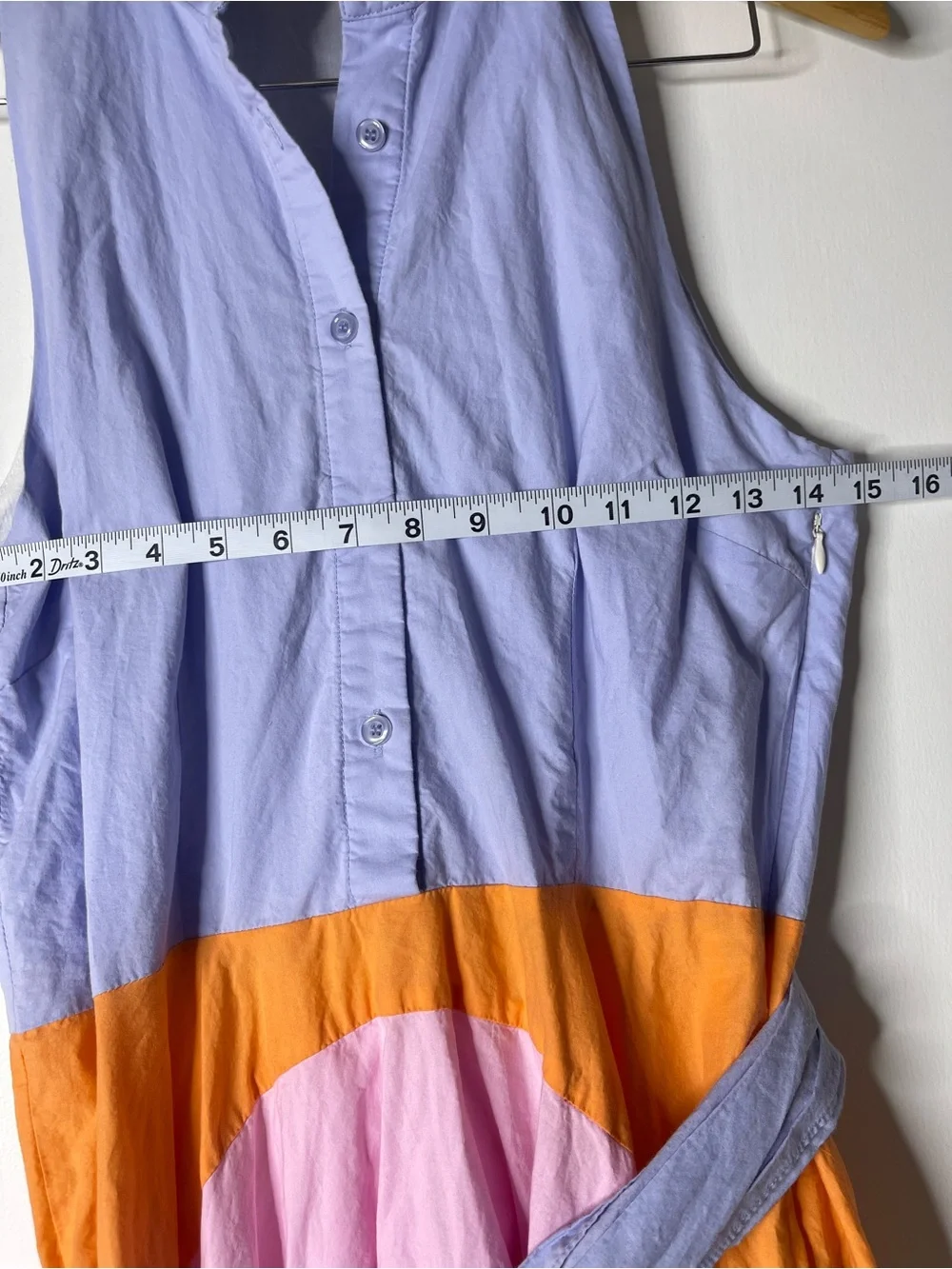 INA Colorblock Asymmetric Sleeveless Midi Shirtdress Small - Picture 8 of 9